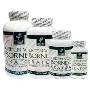 Whole Herbs Green Vein Borneo Kratom Capsules