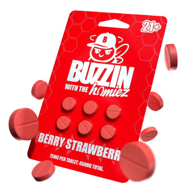 Buzzers Tabs 6ct 75mg Berry Strawberry