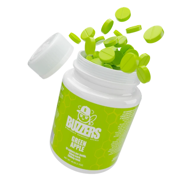 Buzzers Bottle 10ct 500mg Green Apple