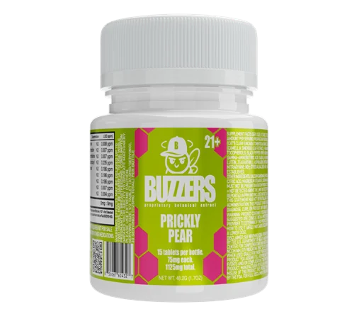 Buzzers Bottle 15ct 75mg Prickly Pear