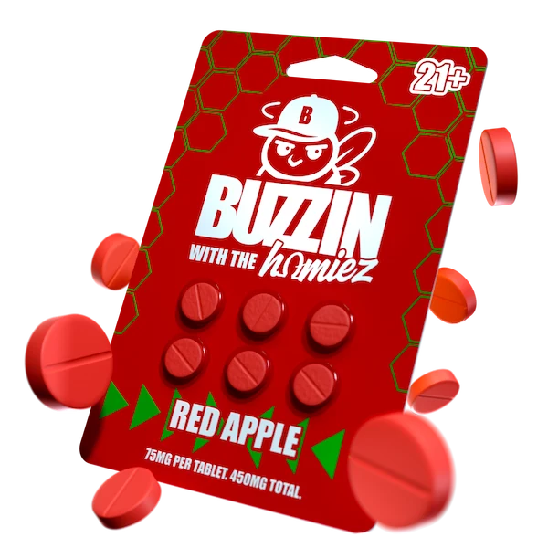 Buzzers Tabs 6ct 75mg Red Apple