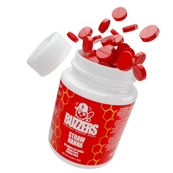 Buzzers Bottle 10ct 500mg Strawnanna