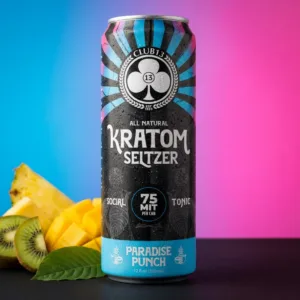 Club 13 Paradise Punch Kratom Seltzer 75 mg MIT 12 oz can