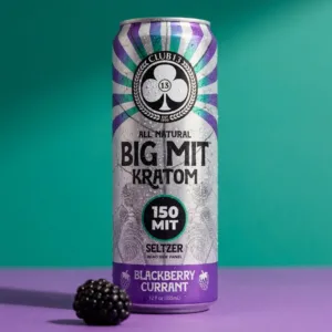 Club 13 BIG MIT Blackberry Currant Kratom Seltzer 150 mg MIT 12 oz can