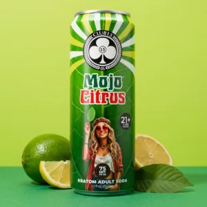 Club 13 Mojo Citrus Kratom Soda 75 mg MIT 12 oz can